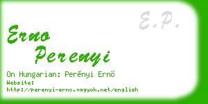 erno perenyi business card